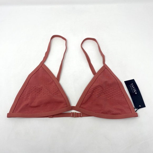 TAVIK Jett Textured Triangle Swim Bikini TOP ONLY Textured Rose - Picture 3 of 8